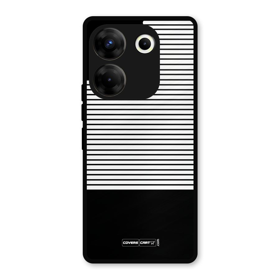 Classy Black Stripes Metal Back Case for Tecno Camon 20 Pro