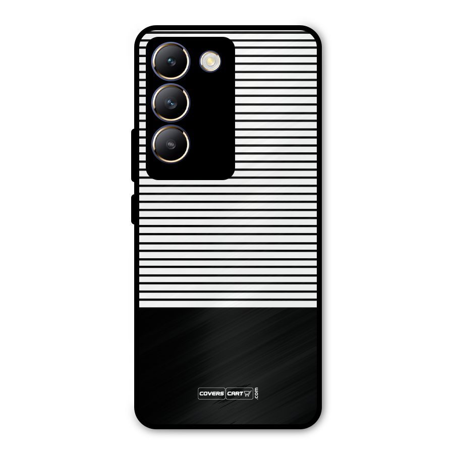 Classy Black Stripes Metal Back Case for Vivo T3 5G