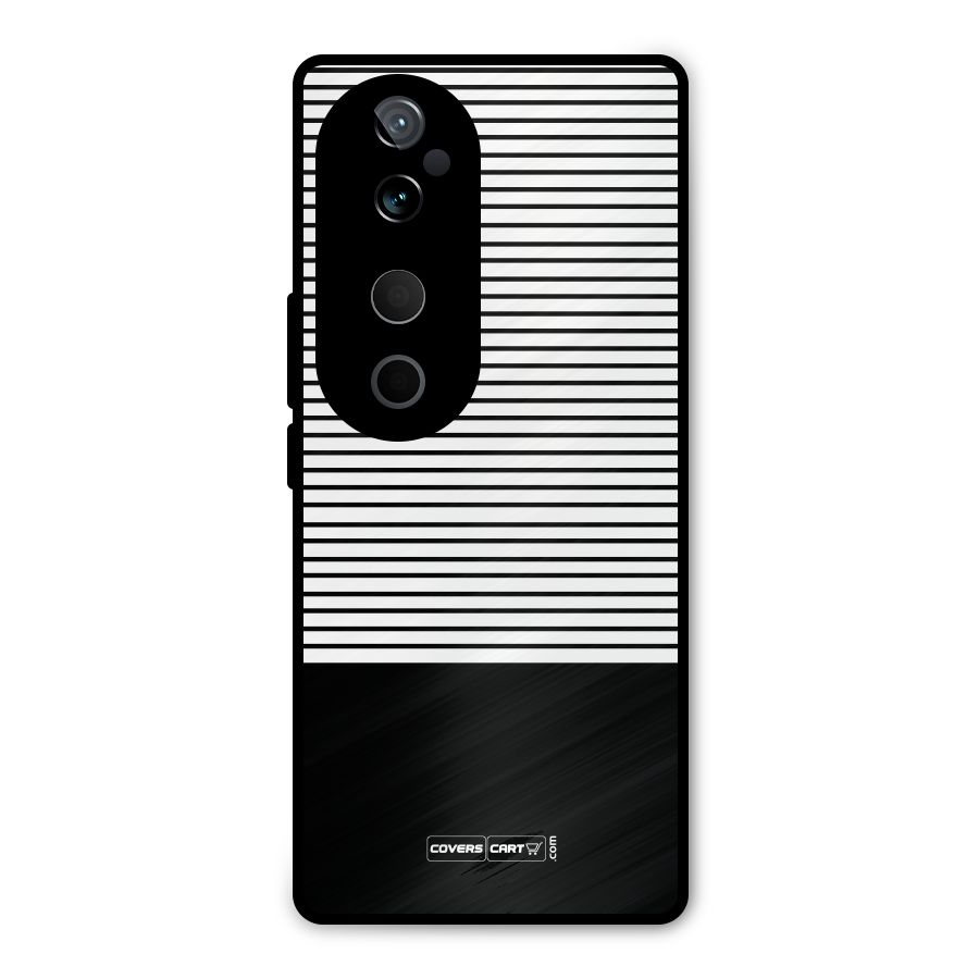 Classy Black Stripes Metal Back Case for Vivo T3 Ultra