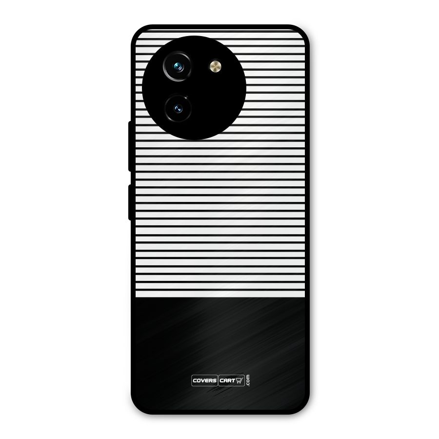 Classy Black Stripes Metal Back Case for Vivo T3x
