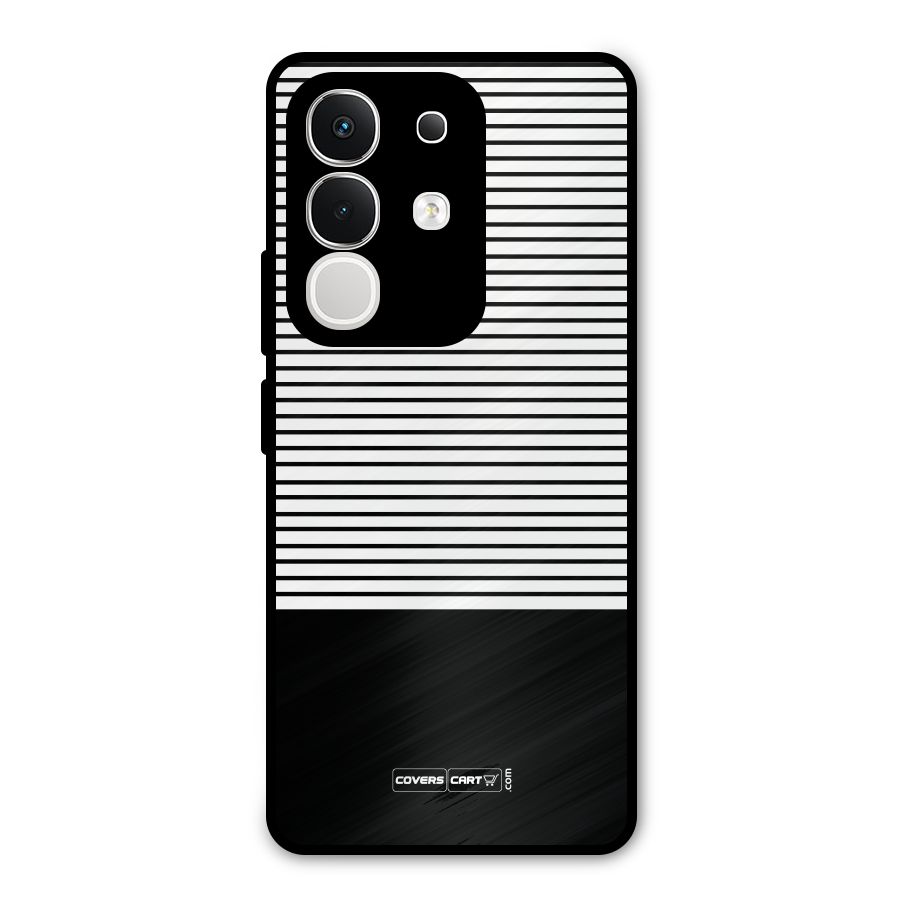 Classy Black Stripes Metal Back Case for Vivo T4x