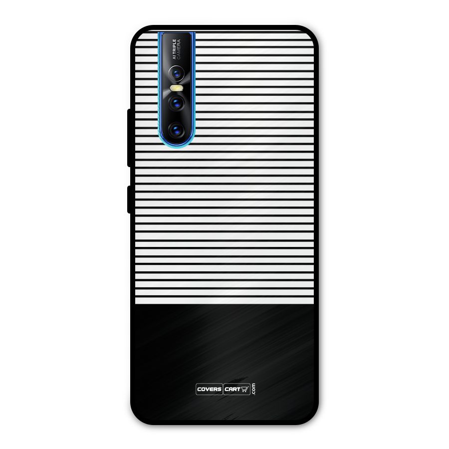 Classy Black Stripes Metal Back Case for Vivo V15 Pro