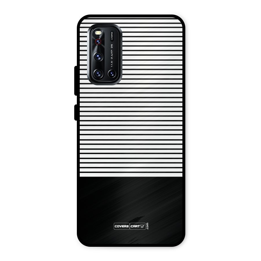 Classy Black Stripes Metal Back Case for Vivo V19