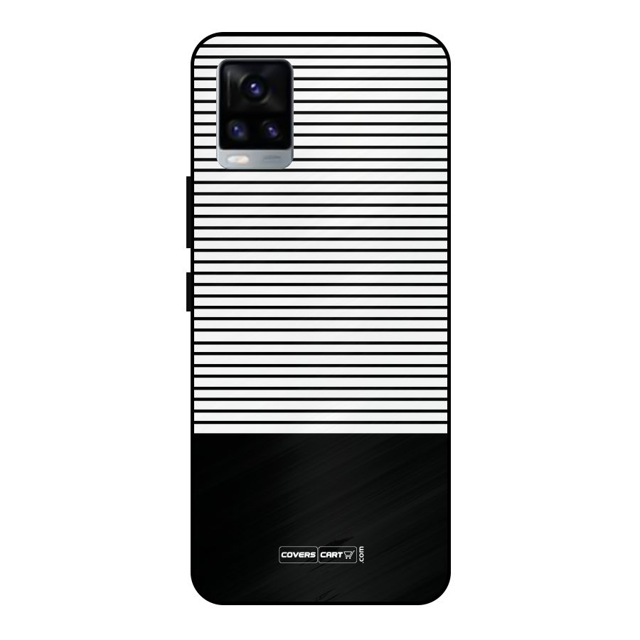 Classy Black Stripes Metal Back Case for Vivo V20
