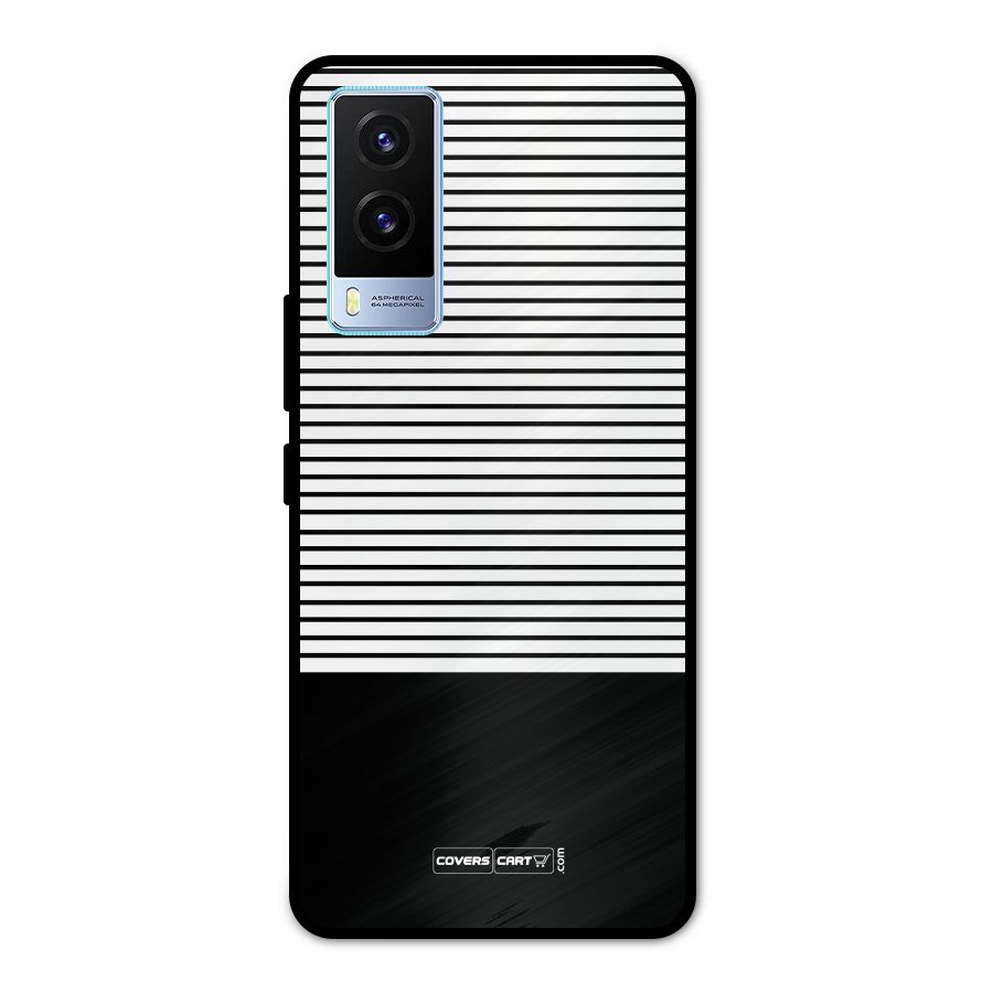 Classy Black Stripes Metal Back Case for Vivo V21e 5G