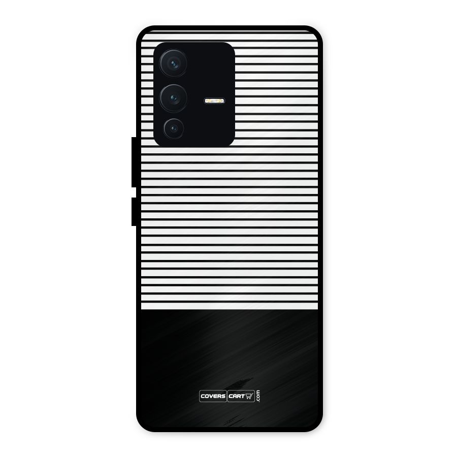 Classy Black Stripes Metal Back Case for Vivo V23 5G