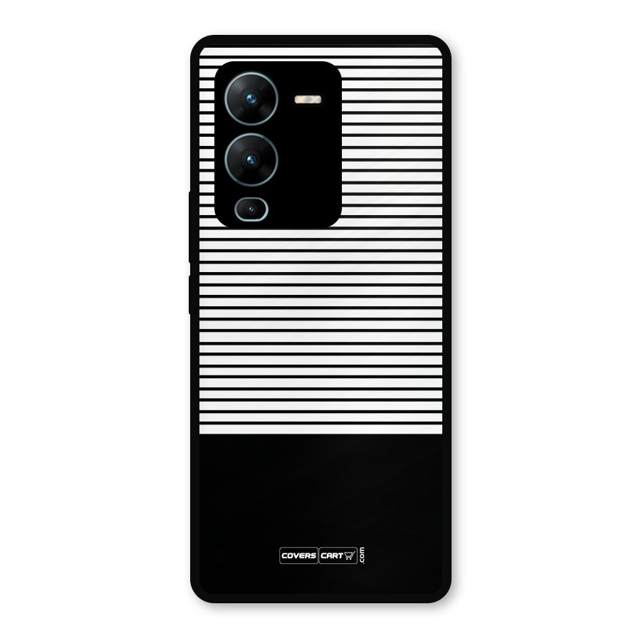Classy Black Stripes Metal Back Case for Vivo V25 Pro