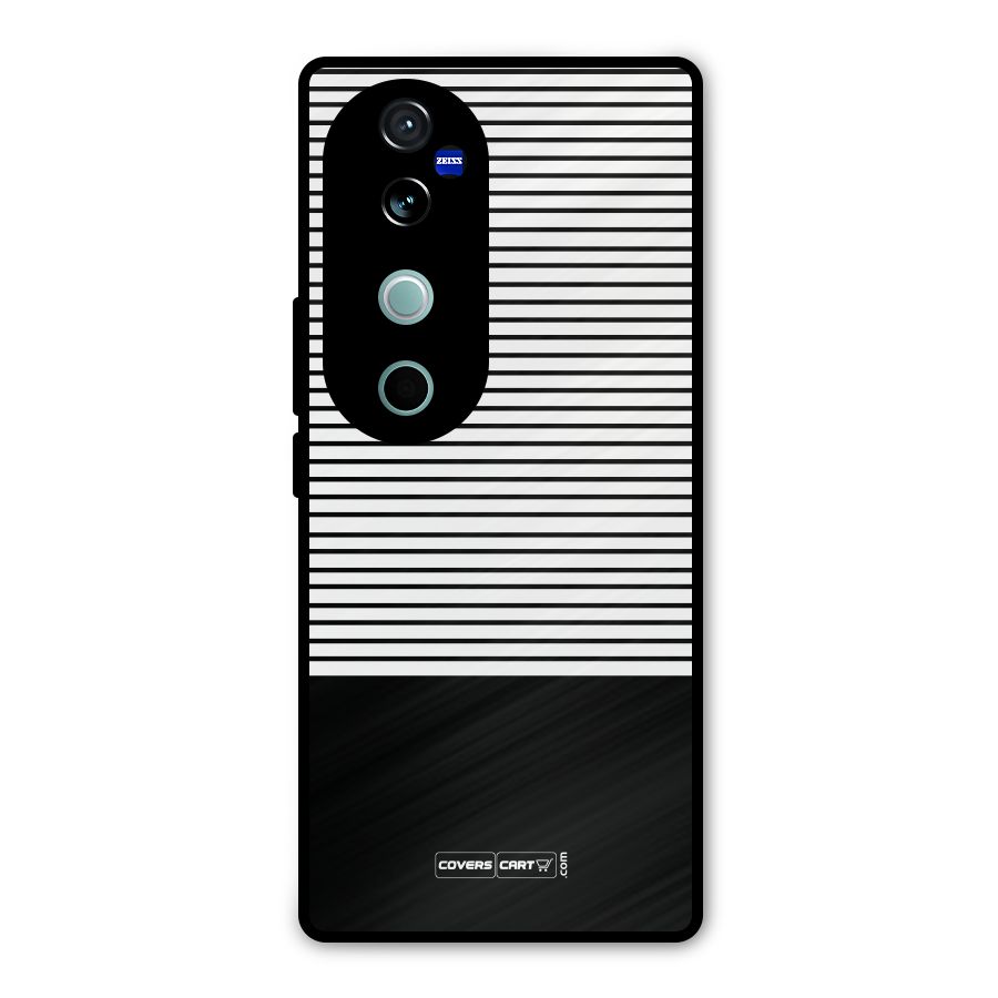 Classy Black Stripes Metal Back Case for Vivo V40
