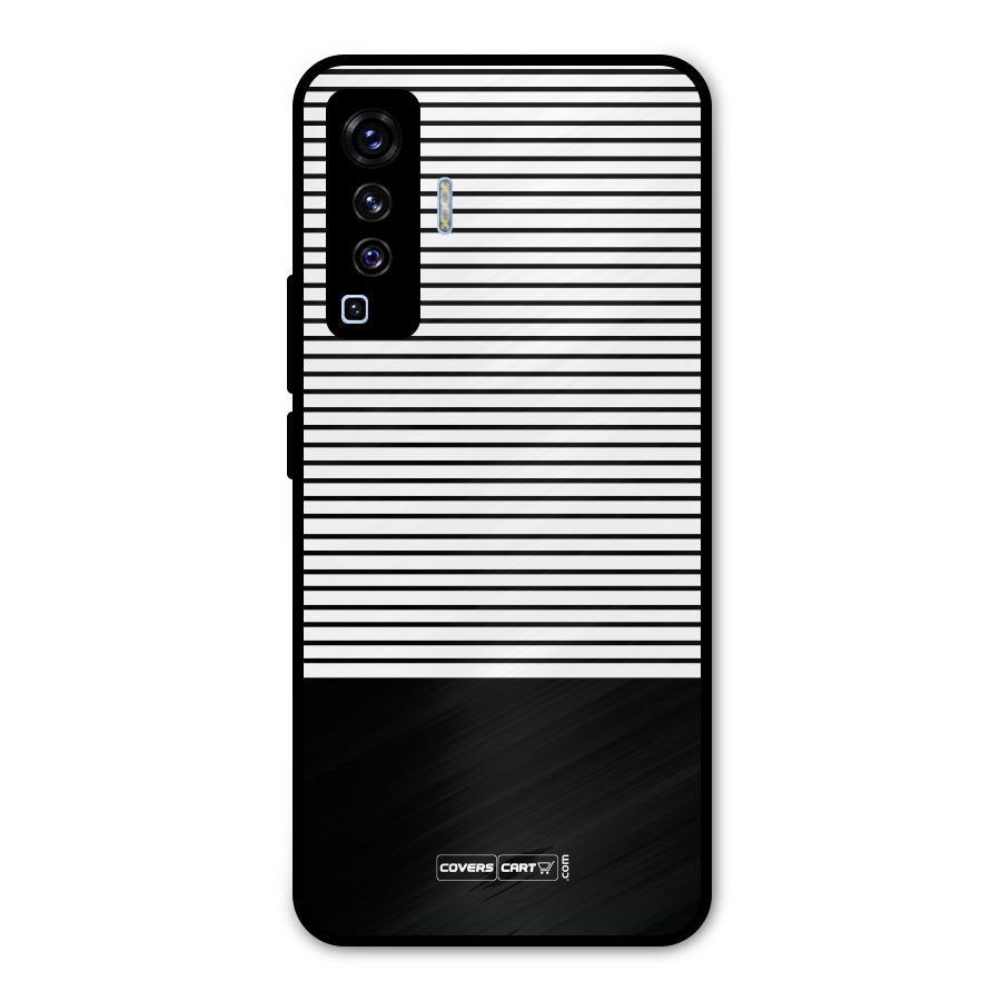 Classy Black Stripes Metal Back Case for Vivo X50