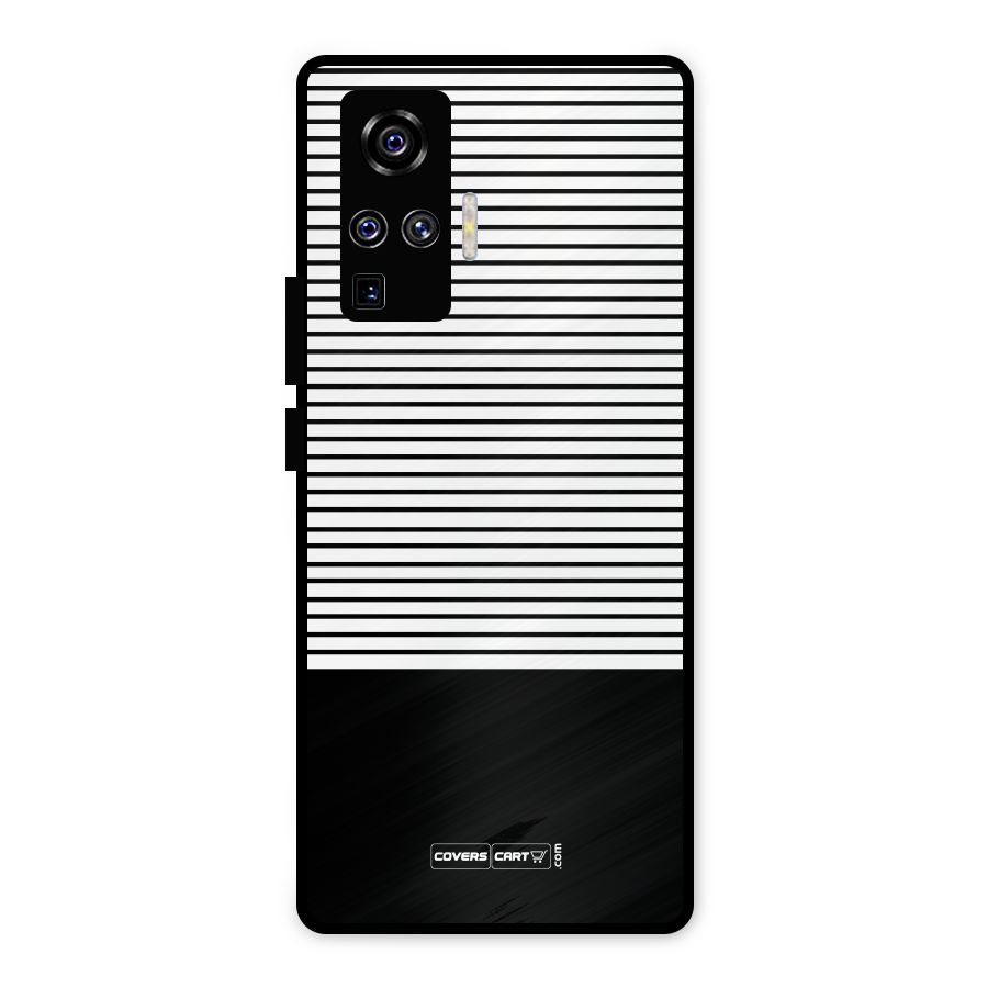 Classy Black Stripes Metal Back Case for Vivo X50 Pro