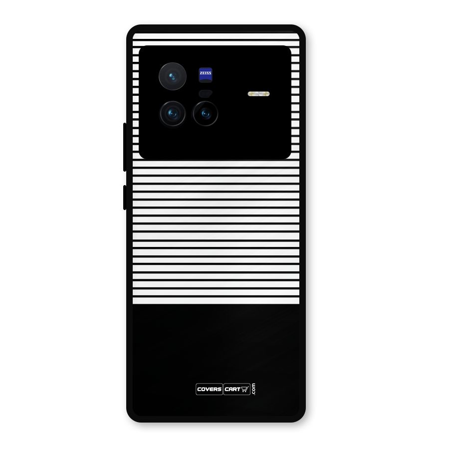 Classy Black Stripes Metal Back Case for Vivo X80