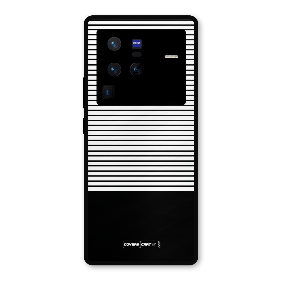 Classy Black Stripes Metal Back Case for Vivo X80 Pro