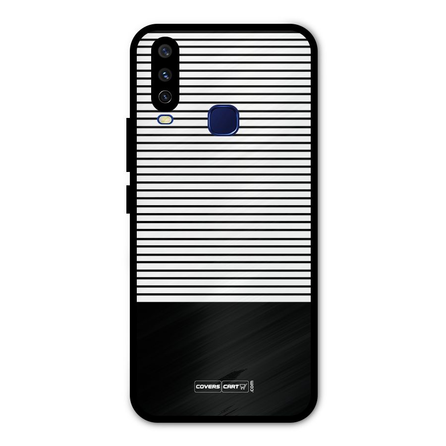 Classy Black Stripes Metal Back Case for Vivo Y15