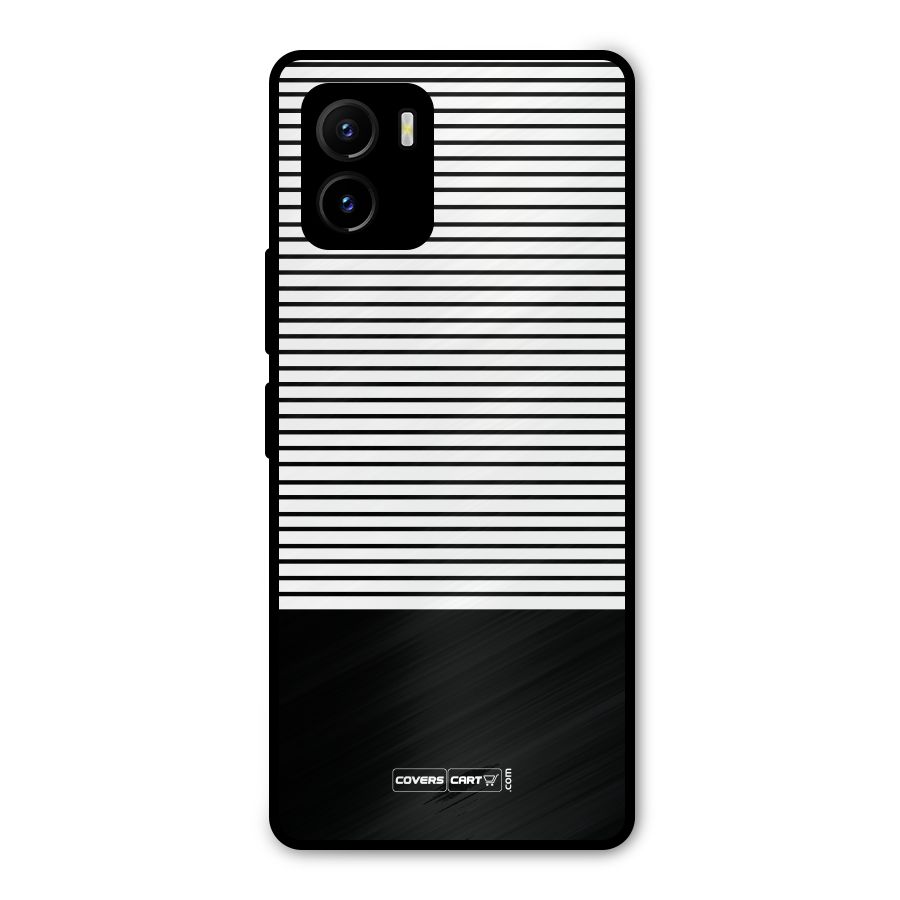 Classy Black Stripes Metal Back Case for Vivo Y15s