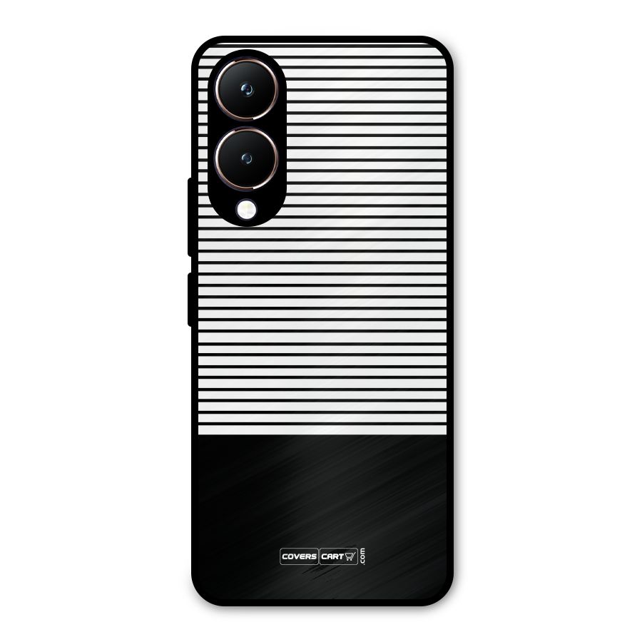 Classy Black Stripes Metal Back Case for Vivo Y28