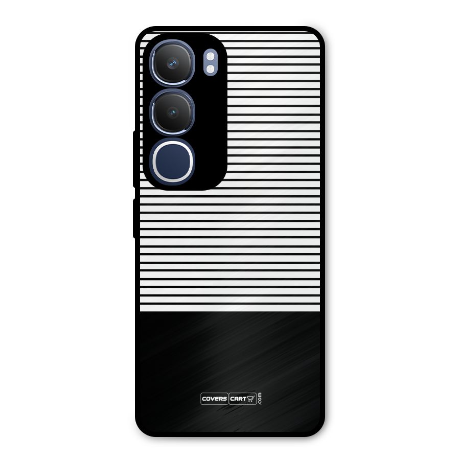 Classy Black Stripes Metal Back Case for Vivo Y29