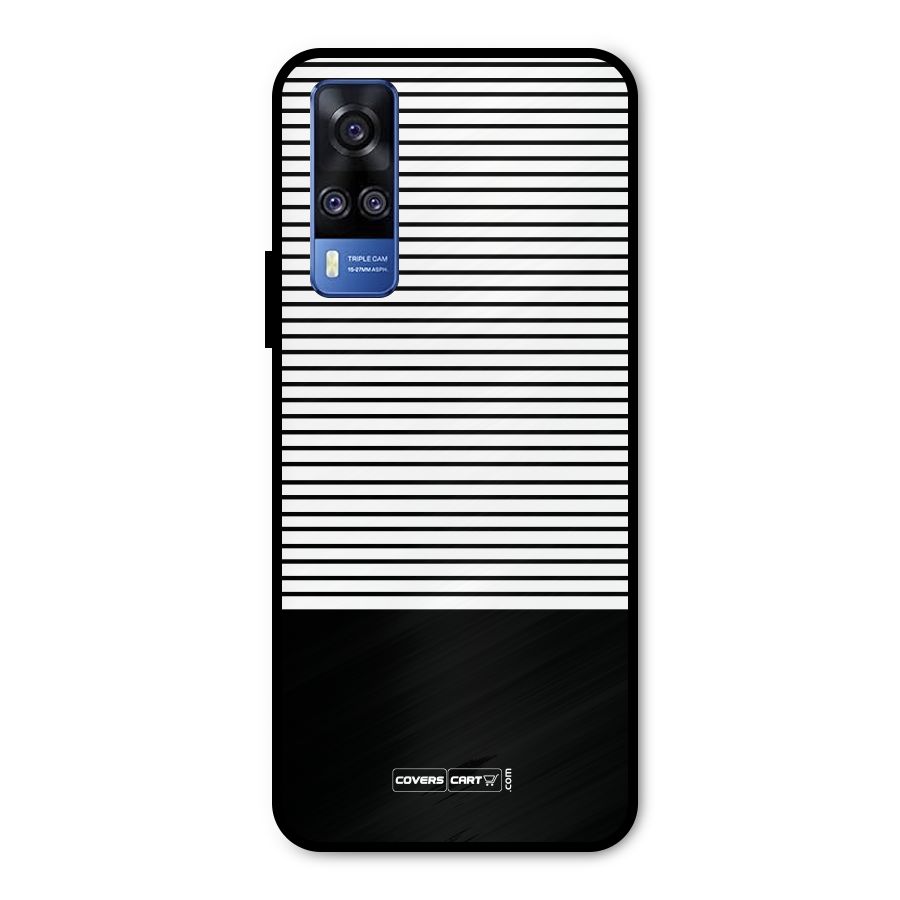 Classy Black Stripes Metal Back Case for Vivo Y31