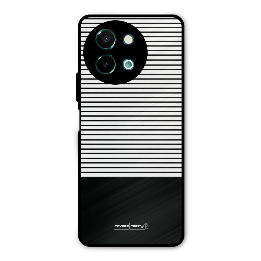 Classy Black Stripes Metal Back Case for Vivo Y58