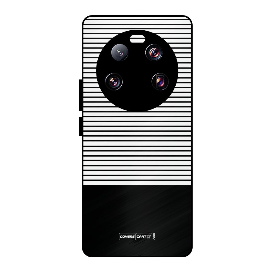 Classy Black Stripes Metal Back Case for Xiaomi 13 Ultra