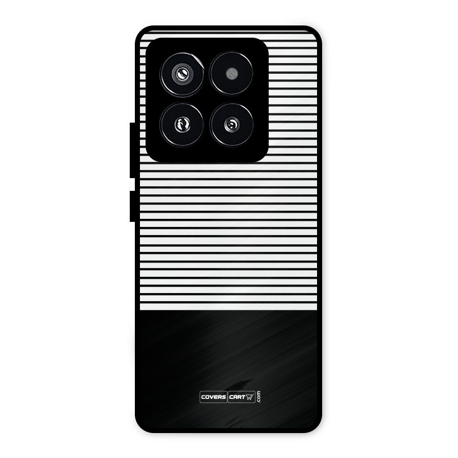 Classy Black Stripes Metal Back Case for Xiaomi 14 Pro