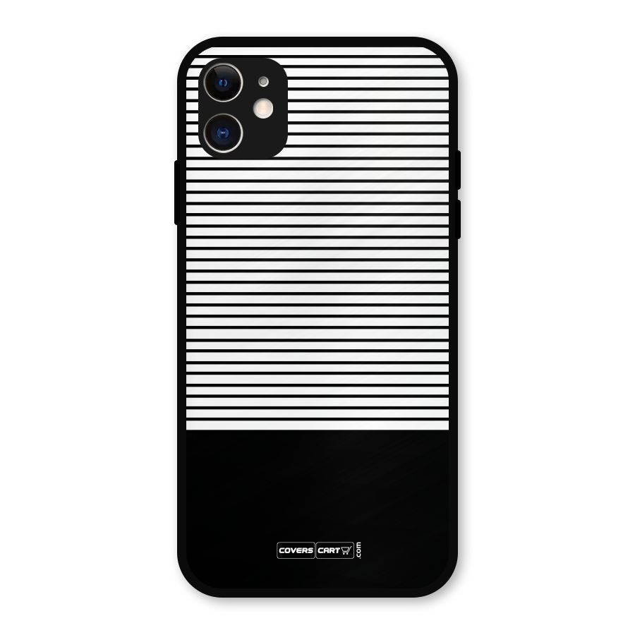 Classy Black Stripes Metal Back Case for iPhone 11