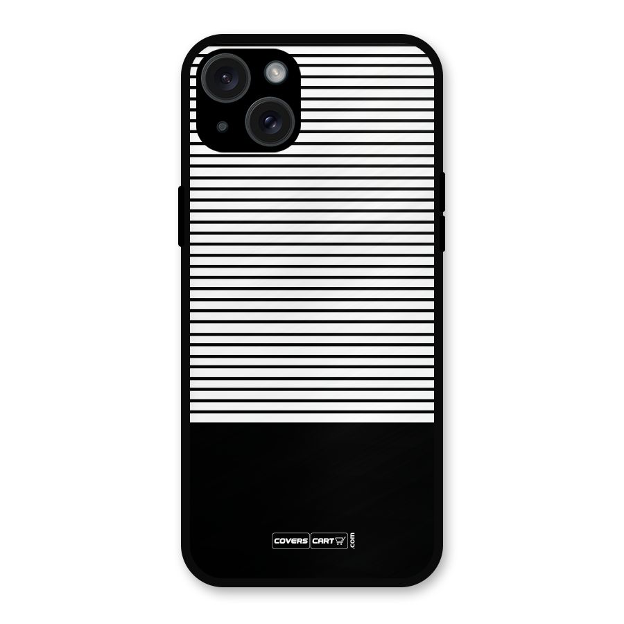 Classy Black Stripes Metal Back Case for iPhone 15 Plus
