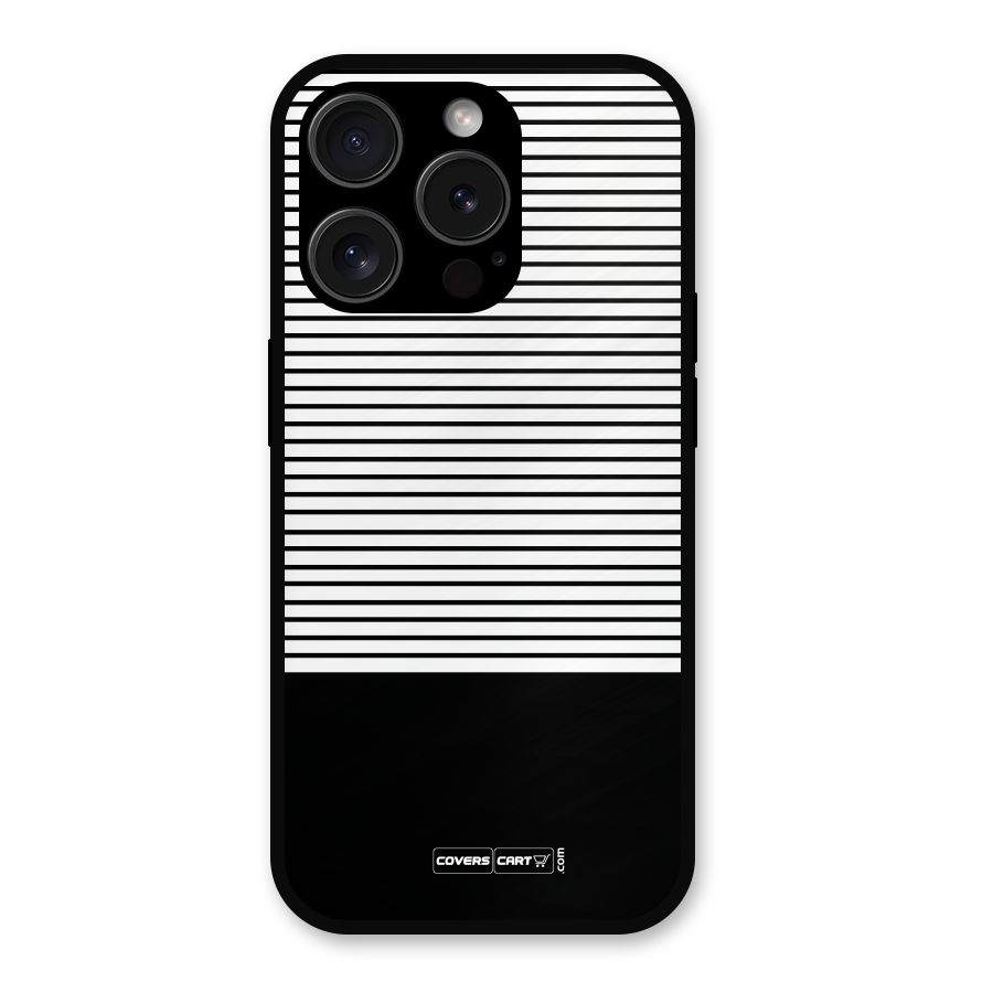 Classy Black Stripes Metal Back Case for iPhone 15 Pro