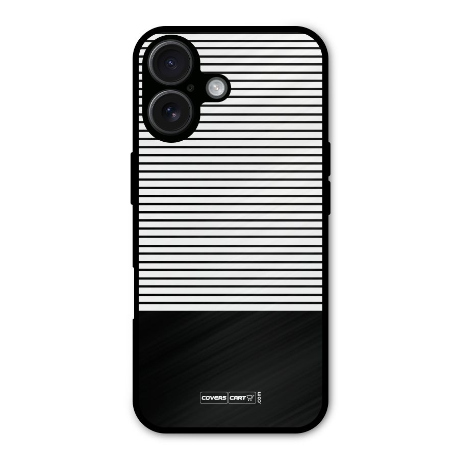 Classy Black Stripes Metal Back Case for iPhone 16