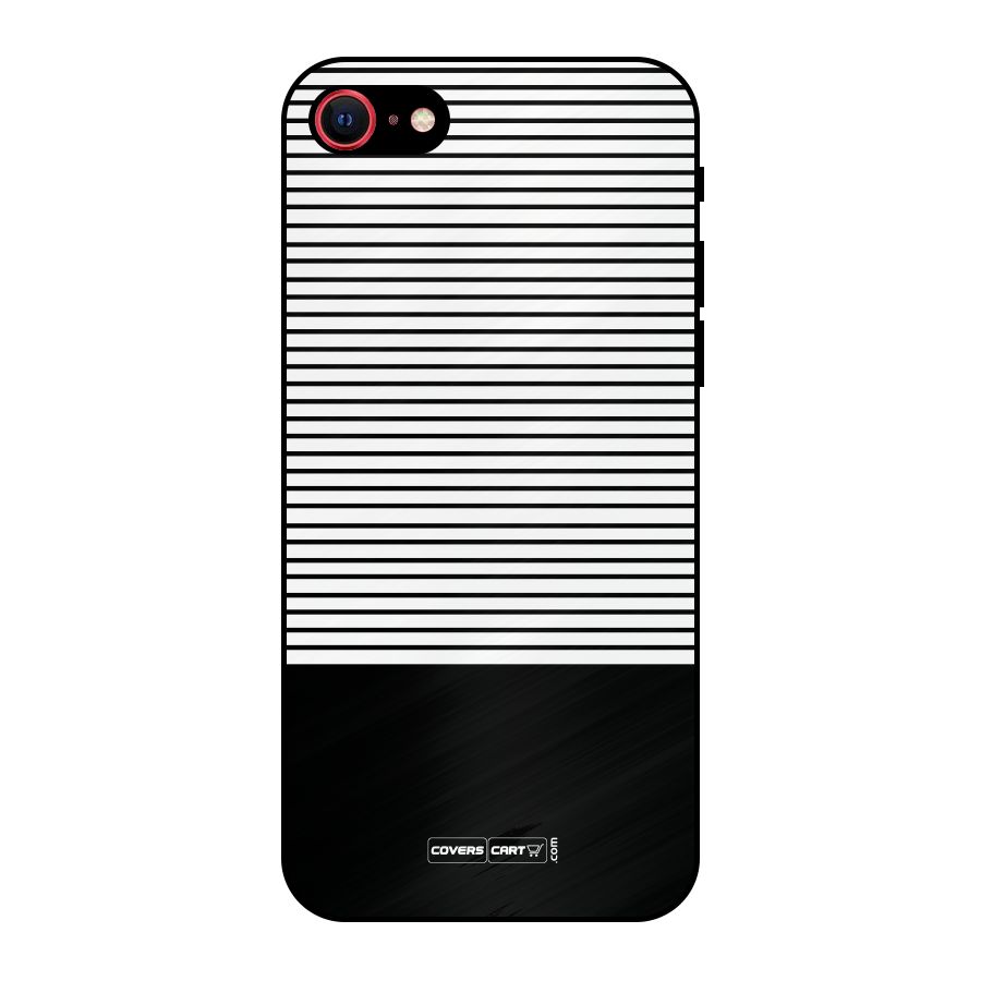 Classy Black Stripes Metal Back Case for iPhone 7
