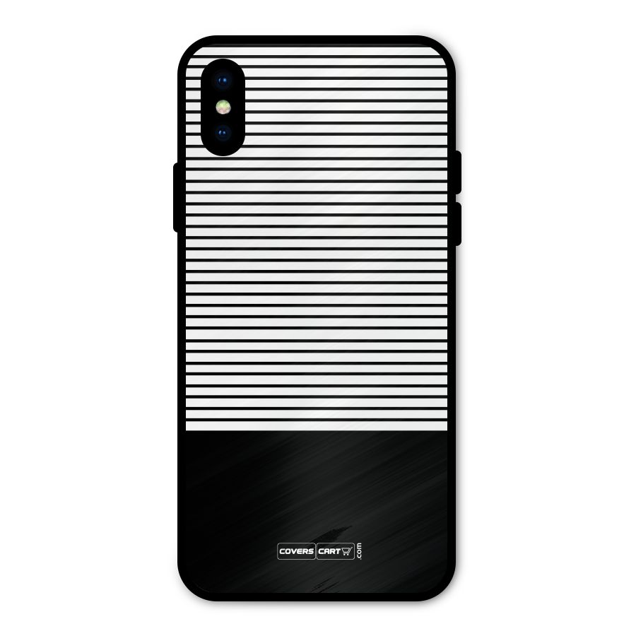 Classy Black Stripes Metal Back Case for iPhone XS