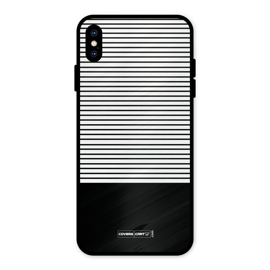 Classy Black Stripes Metal Back Case for iPhone XS Max