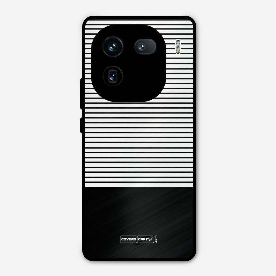 Classy Black Stripes Metal Back Case for iQOO 12