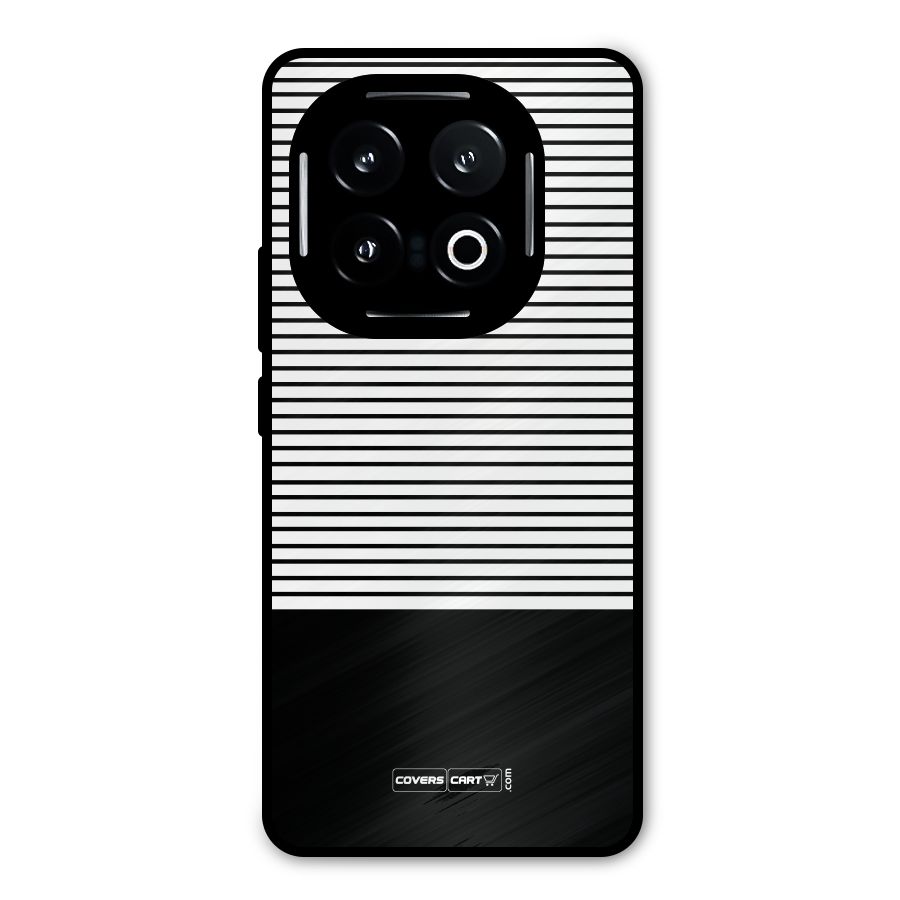 Classy Black Stripes Metal Back Case for iQOO 13