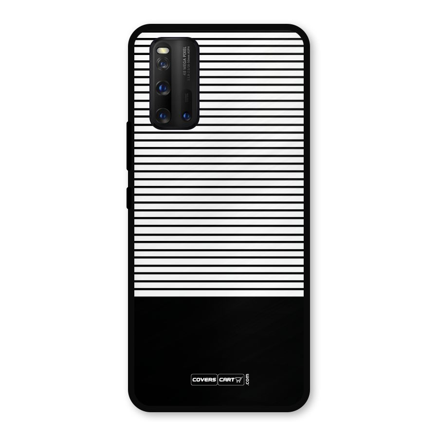 Classy Black Stripes Metal Back Case for iQOO 3