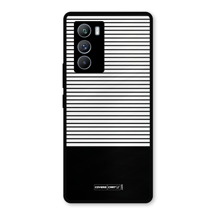 Classy Black Stripes Metal Back Case for iQOO 9 SE
