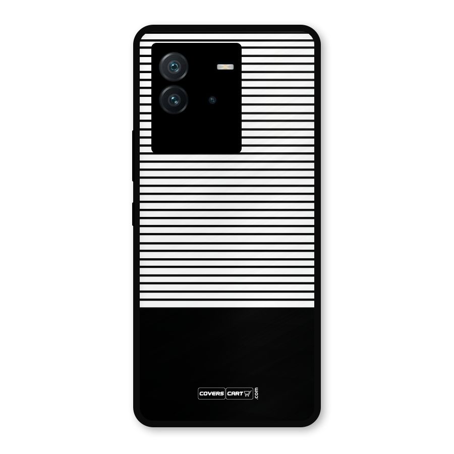 Classy Black Stripes Metal Back Case for iQOO Neo 6 5G