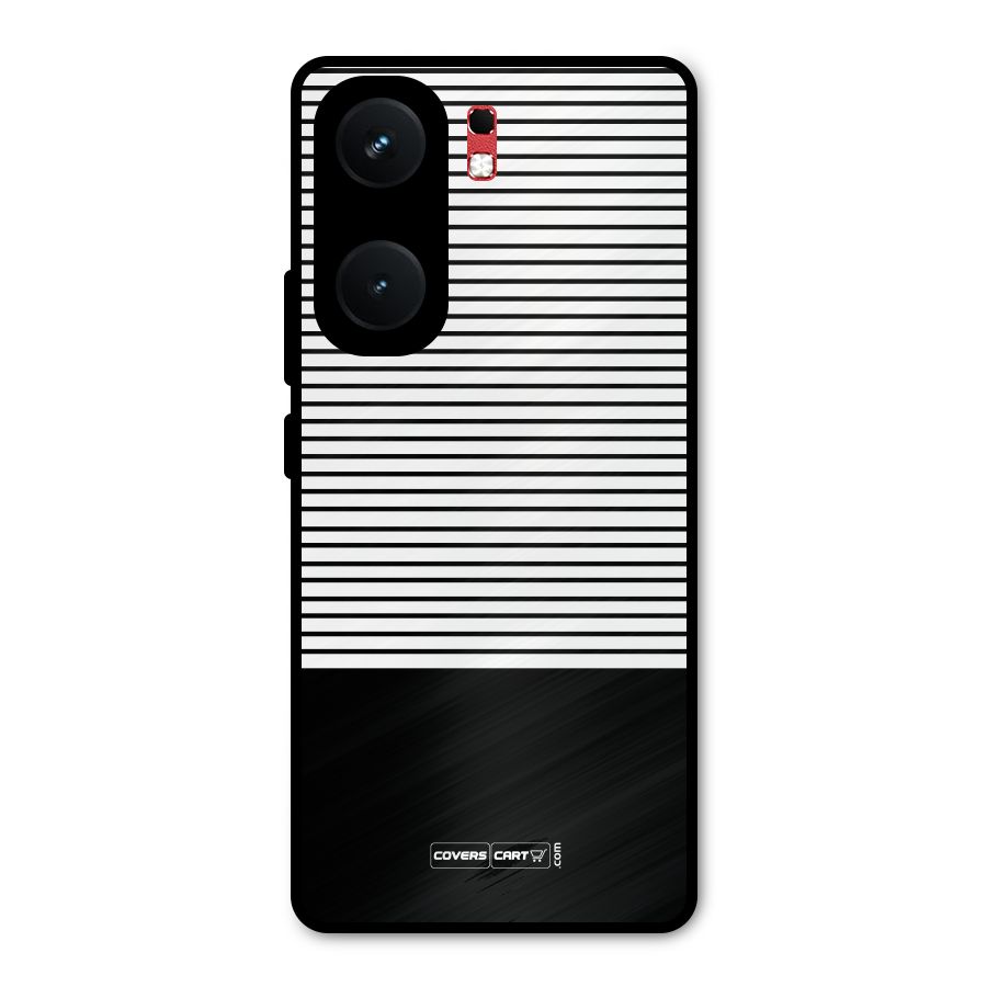 Classy Black Stripes Metal Back Case for iQOO Neo 9 Pro