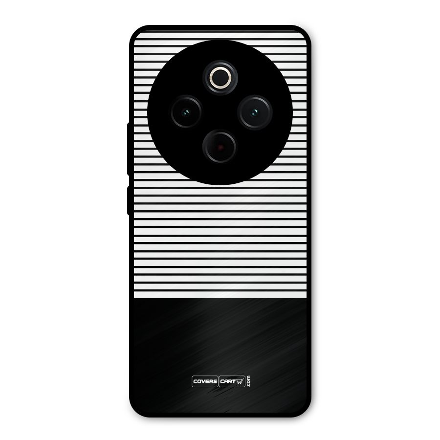Classy Black Stripes Metal Back Case for iQOO Z10