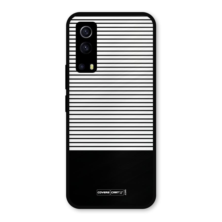 Classy Black Stripes Metal Back Case for iQOO Z3
