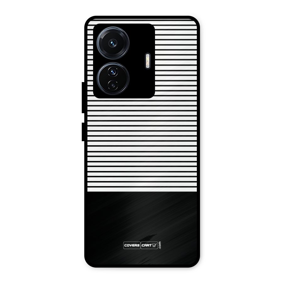 Classy Black Stripes Metal Back Case for iQOO Z6