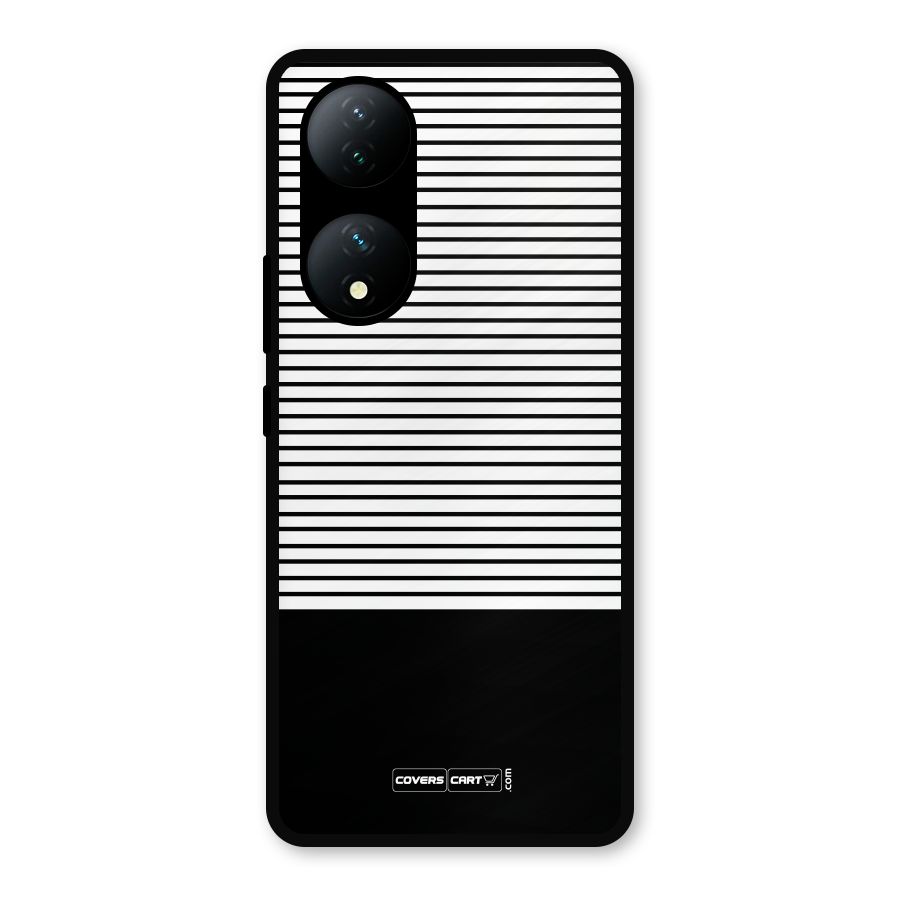 Classy Black Stripes Metal Back Case for iQOO Z7