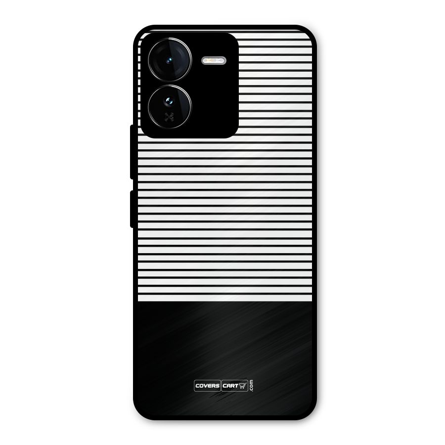 Classy Black Stripes Metal Back Case for iQOO Z9