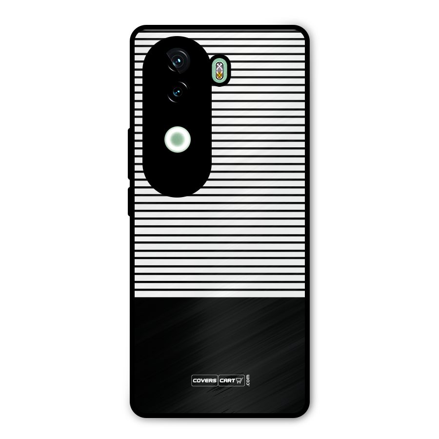Classy Black Stripes Metal Back Case for iQOO Z9s
