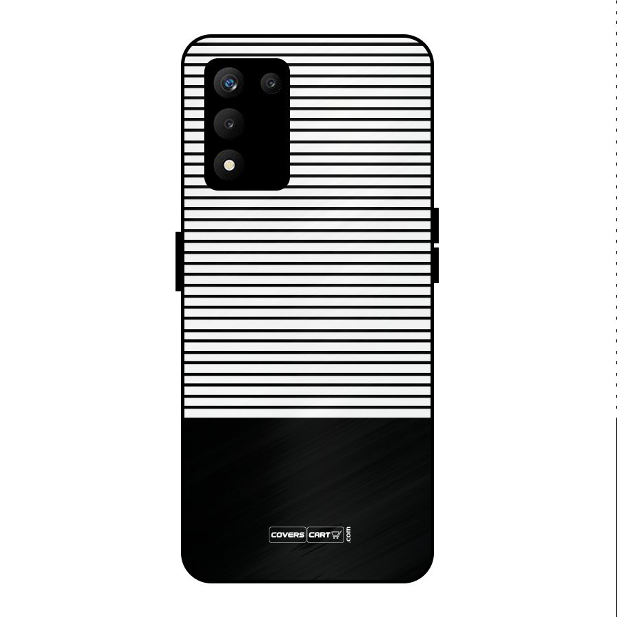 Classy Black Stripes Metal Back Case for realme 9 5G SE