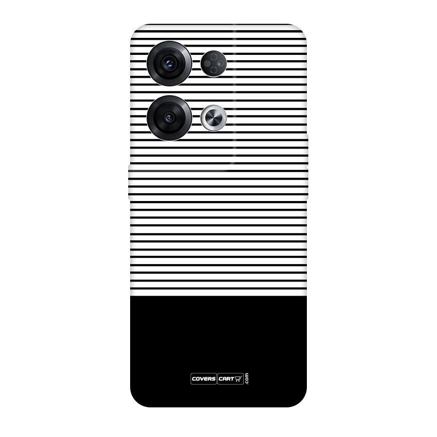 Classy Black Stripes Original Polycarbonate Back Case for Oppo Reno8 Pro 5G