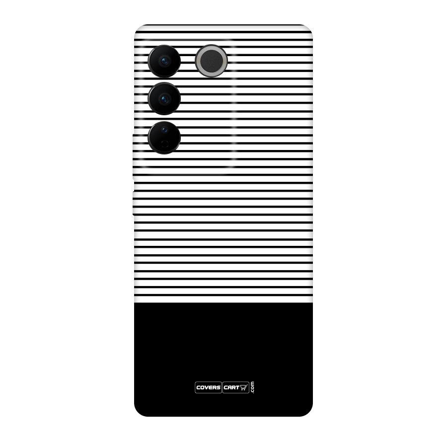 Classy Black Stripes Original Polycarbonate Back Case for Vivo V27