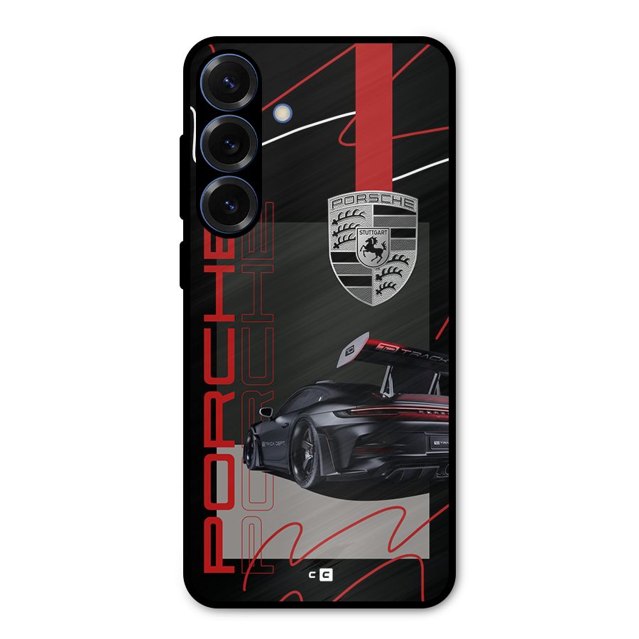 Classy Black Supercar Metal Back Case for Galaxy S25 Plus