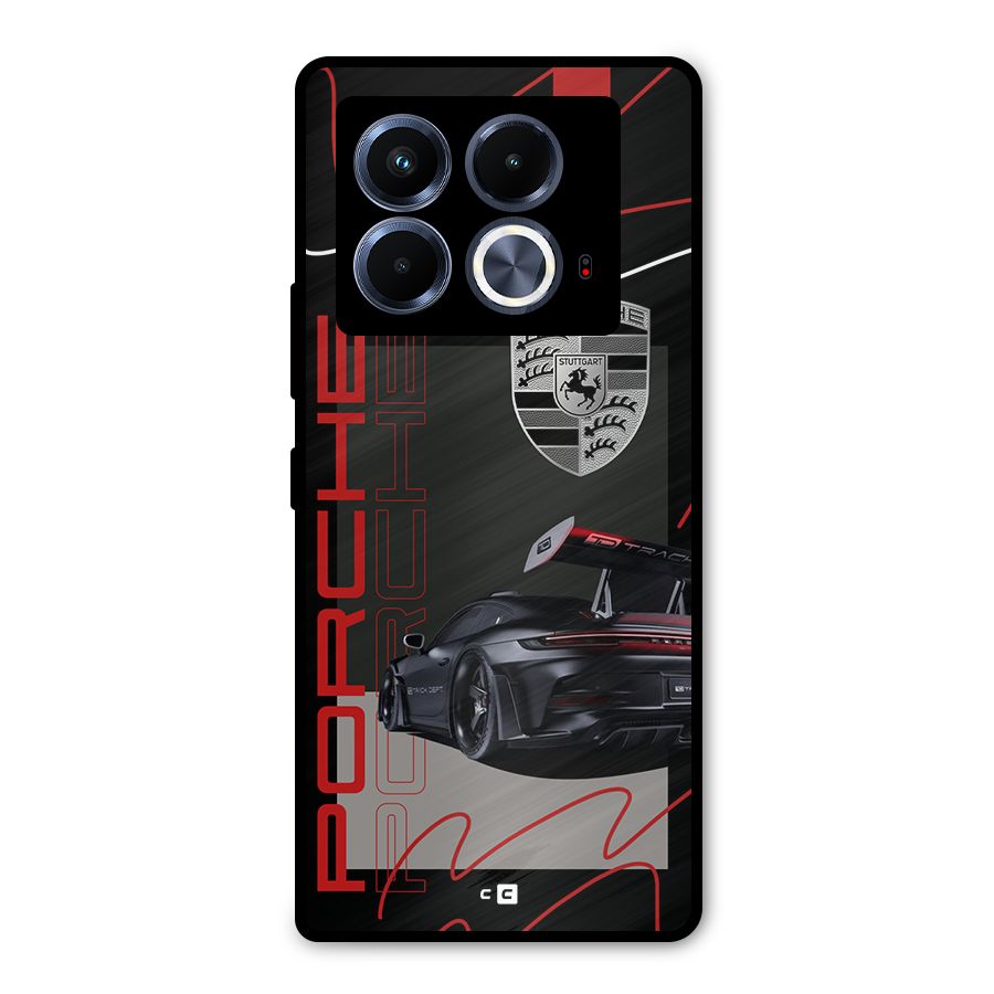 Classy Black Supercar Metal Back Case for Infinix Note 40 5G