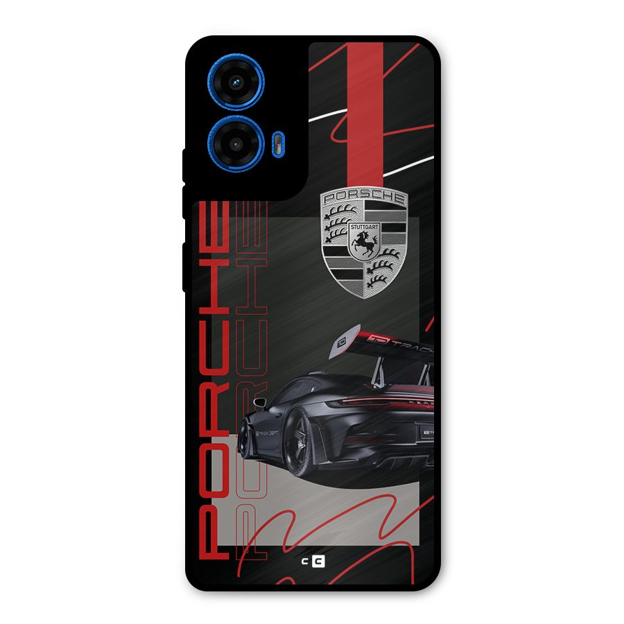 Classy Black Supercar Metal Back Case for Moto G45