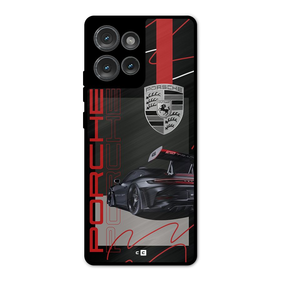 Classy Black Supercar Metal Back Case for Motorola Edge 50